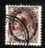 Canada-Sc#80- id390-used 6c brown QV Numeral-1898-