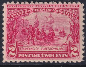 329 U.S 1907 Jamestown Exposition 2¢ issue MLMH CV $32.50