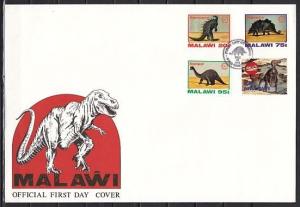Malawi, Scott cat. 620-622. Dinosaurs issue on a Large First day cover.
