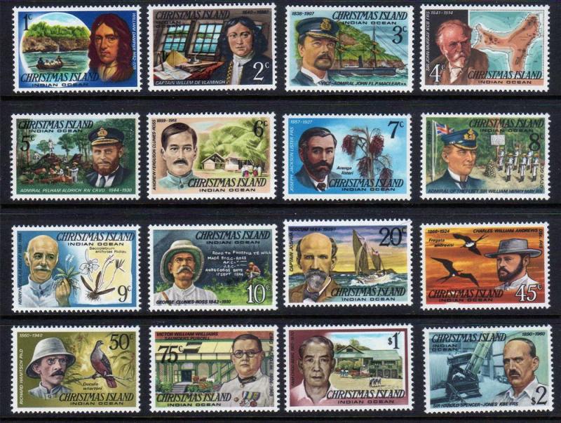 Christmas Island Scott 69-84 Famous Visitors! MNH!