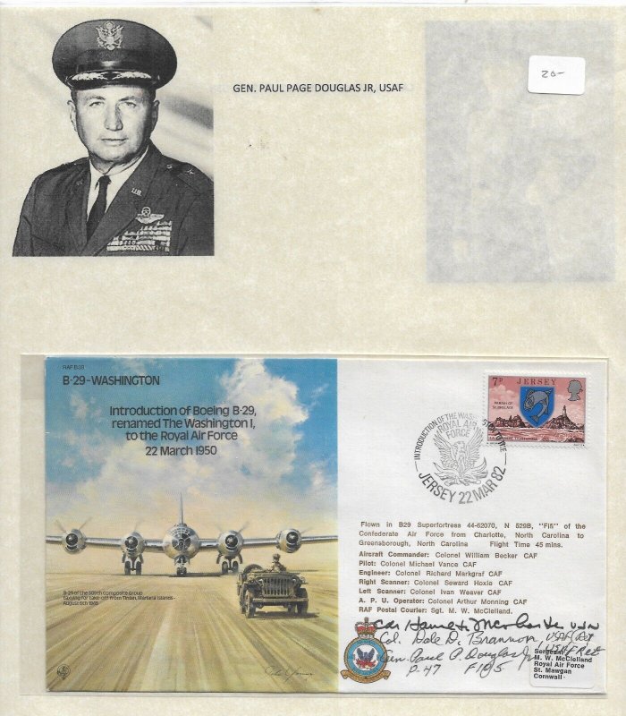 1982 Gen Paul Douglas USAF on Jersey Comm Cover for the Washington 1 ... (53333)