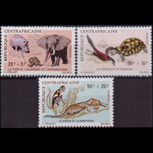 CENTRAL AFRICA 1971 - Scott# B5-7 Wildlife 30-50f NH