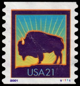 United States - Scott 3475 - Used - Coil Single - Plate Number V1111