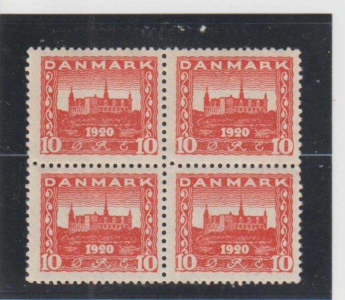 Denmark  Scott#  156  MNH Block of 4  (1920 Kronborg Castle)