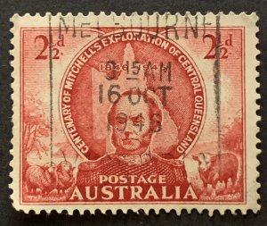 Australia 2d stamp  ,  black cancelled postage used, refno:5014