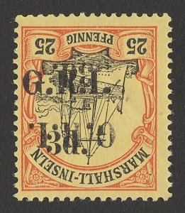 NEW GUINEA - GRI 1914 Marshalls Yacht, error DOUBLE INVERTED MNH ** Certificate.