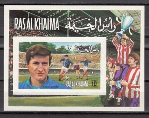 Ras Al Khaima, Mi cat. 751, BL132 B. European Soccer, IMPERF s/sheet.