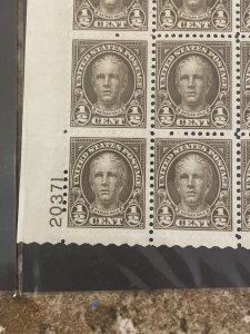 Scott#653 (4 sheets full pane. #20371).