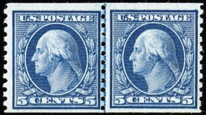 US Stamps # 458 MNH XF Line Pair Deep Color Fresh Scott Value $375.00