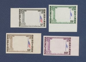 FRENCH GUINEA - Scott 325-327 & C56 - VF MNH - CENTER OMITTED ERROR, imperforate