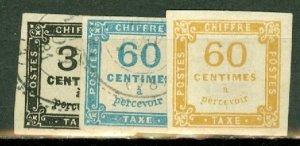 KB: France J3,4,6,7,10 used CV $317.50 plus fake J9 unused no gum, not counted