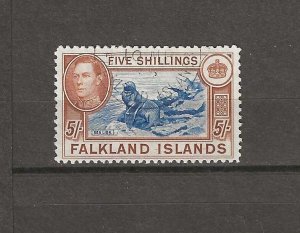 FALKLAND ISLANDS 1938/50 SG 161d SH 91d USED CERT