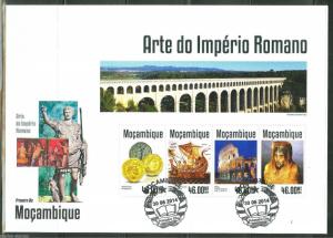 MOZAMBIQUE 2014  ART OF THE ROMAN EMPIRE SHEET FIRST DAY COVER