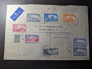 1947 Registered British Gibraltar Cover to Melle Gent Belgium