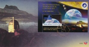 South Africa 62nd International Astrological Congress 2011 Space Earth (MS FDC)