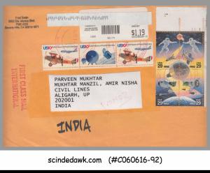 USA - 2012 FIRST CLASS MAIL ENVELOPE TO INDIA WITH SPACE & AVIATION STAMPS