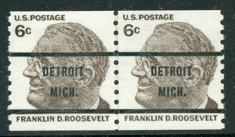 US SCOTT #1305b Used Line Pair Precancel O.G. SCV $675 LH On 1 Stamp