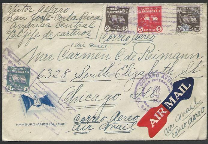 SALVADOR 1936 airmail cover to Chicago.....................................27438