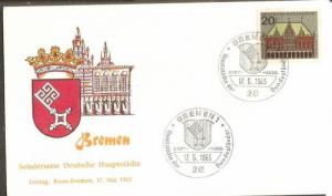 Germany 1965 States Capital City HAll Bremen Architecture Building Crown Sc 8...