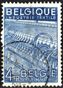 Belgium SC#383 4fr Textile Machinery (1948) Used