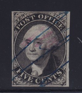 9X1b VF used neat light cancel with nice color cv $ 675 ! see pic !