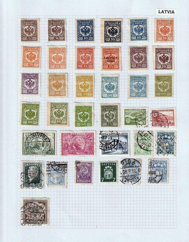 Latvia Lithuania OLD/Modern M&U Collection on Pages(Aprx 120 Items)Goy2988