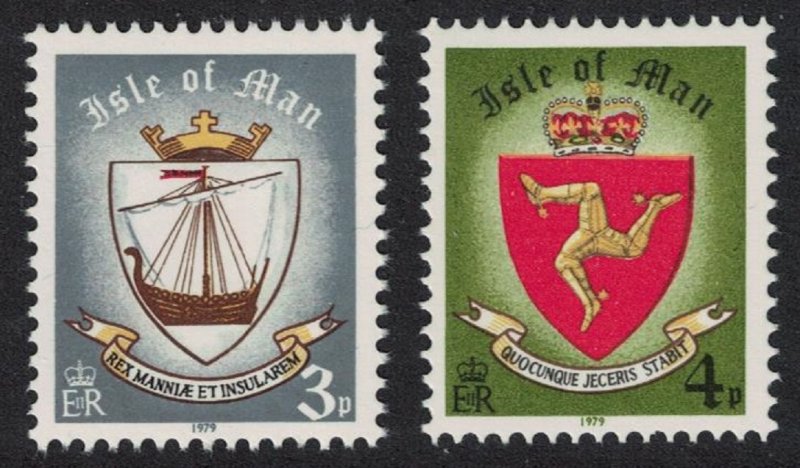 Isle of Man Viking Longship Three Legs Emblem 2v imprint '1979' 1979 MNH