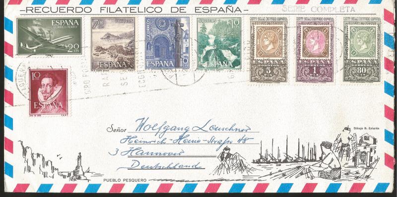 A) 1957 SPAIN, COMPLETE SERIES, BEACH BALEARIC ISLAND, MULTIPLE STAMPS, ROYALTY,