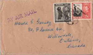 Malta 1/- KGVI Woman in Faldeta and KGVI  2/6 Statue of Neptune, both Overpri...