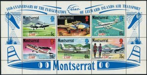 Montserrat 273a sheet,MNH.Michel Bl.2. LIAT Air Transport,14th Ann.1971.