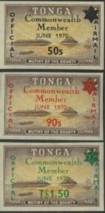 Tonga official 1970 SGO42-O44 Commonwealth Membership set MLH