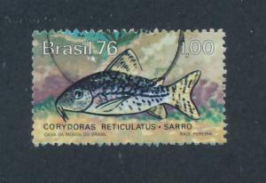 Brazil 1976 Scott 1465 used - Fresh water fish, Corydas reticulatus