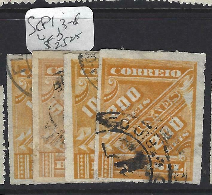 BRAZIL (P1503B)  NEWSPAPER STAMPS SC P1, 3-5   VFU