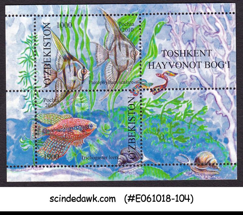 UZBEKISTAN - 2010 AQUARIUM FISH - MINIATURE SHEET MNH