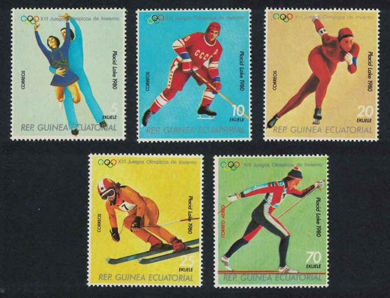 Eq. Guinea Slalom USSR Hockey Winter Olympic Games Lake Placid 5v 1978 MNH