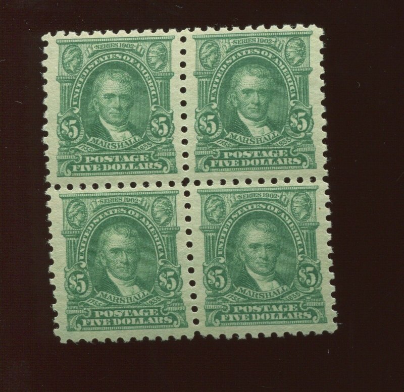 480 Marshall $5 Perf 10 Mint Block of 4 Stamps  (Stock By 243)