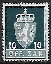 Norway # O66 - Coat of Arms - used......{Kbl11}