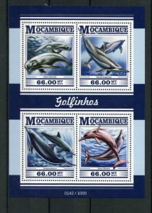 Mozambique 2015 MNH Dolphins 4v M/S Marine Animals Spinner Bottlenose Dolphin