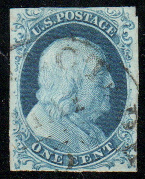 MALACK 7 VF/XF, light town cancel, vibrant color! f0314