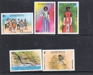 DOMINICA #381-385 1973 NATIONAL DAY MINT VF LH O.G