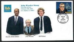 5833 - FDC - John Wooden - Wally Jr Cachet - Bullseye -Los Angeles