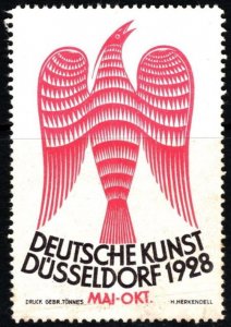 1928 German Poster Stamp German Art Festival Dusseldorf Unused