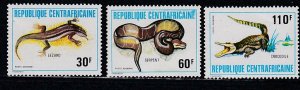 Central Africa # C257-259, Reptiles, Mint NH, 1/2 Cat.