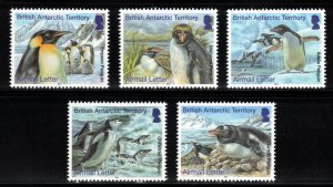 BRITISH ANTARCTIC 2014 Penguin Airmails; Scott C23-27, SG 639-43; MNH