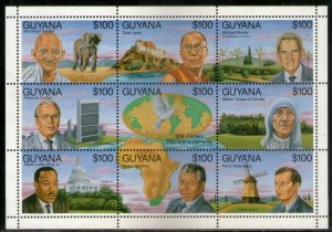 Guyana 1993 Mahatma Gandhi Mother Teresa Dalai Lama India Mandela King Sc 2680 S