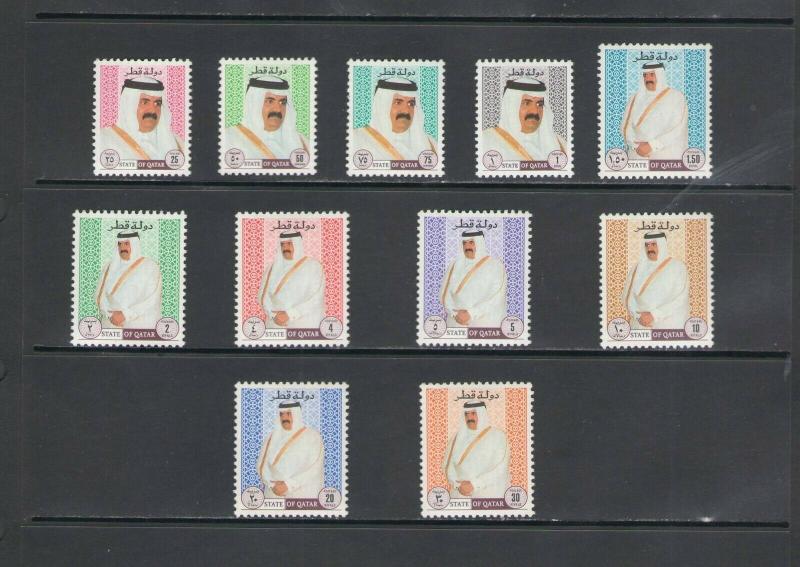 QATAR: Sc.881-891/**SHEIKH HAMAD-DEFINITIVES**/10 Values/ MNH-CV:$100+/ SEE NOTE