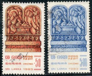 Sri Lanka (Ceylon)  #695-696  Used   CV $2.00