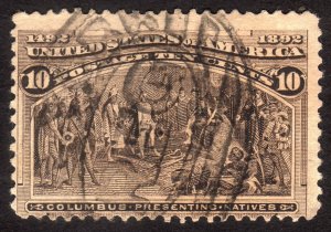 1893, US 10c, Columbian issue, Used, Sc 237
