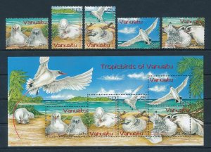 [110815] Vanuatu 2004 Birds v�gel oiseaux Tropicbirds With souvenir sheet MNH