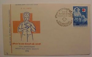 INDIA RED CROSS FDC 1970